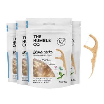 The Humble Co. Plant-Based Dental Floss Picks - Mint - 50ct/4pk