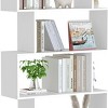 INFURNIC Decorative Bookshelf Five Tier Storage Shelf Sleek Lines Design high-quality materials for Living Room, White, 27.56"*9.4"*62.6" - 3 of 4