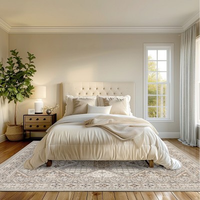 Gray Synthetic Reversible Stain-Resistant Runner Rug 2'6" x 6'