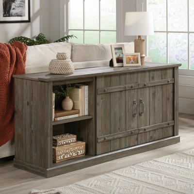 Pebble Pine Farmhouse TV Credenza with Sliding Doors