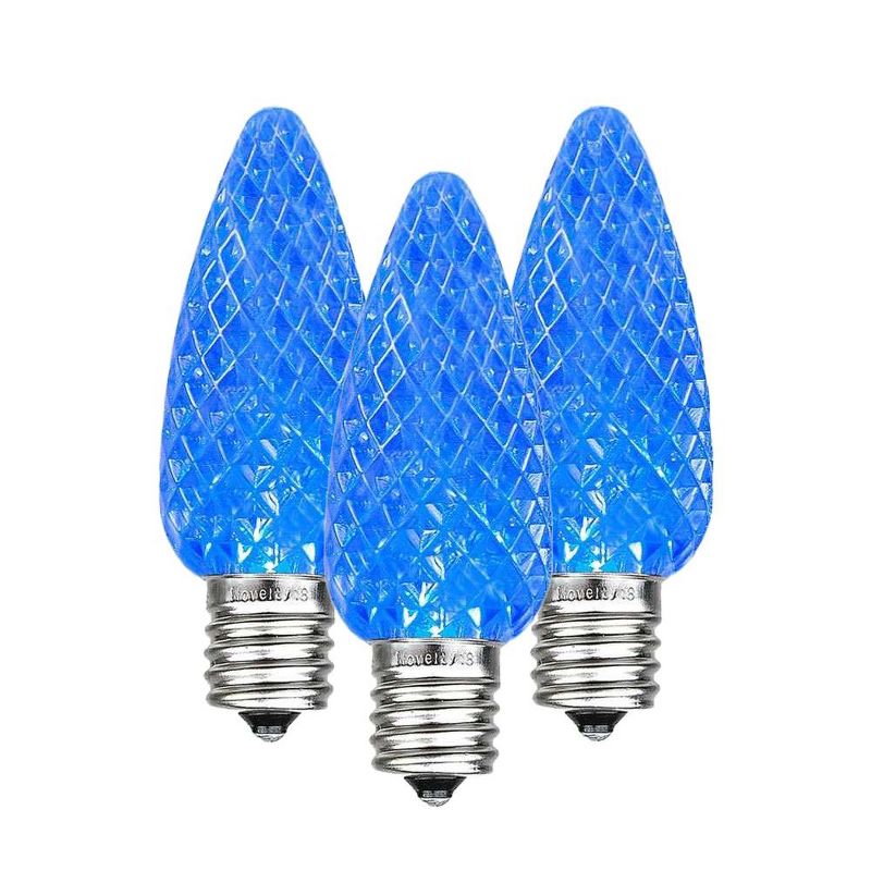 Novelty Lights C9 LED Faceted Christmas Replacement Bulbs Dimmable 25 Pack, 1 of 7
