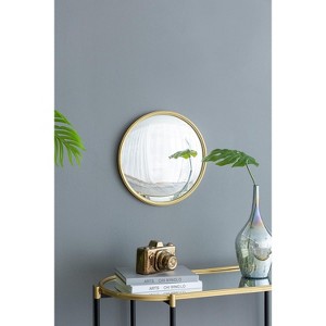 MAYEERTY D15" Round Mirror, Circle Mirror with Iron Frame for Living Room Bedroom Vanity Entryway Hallway, Gold - 1 of 4