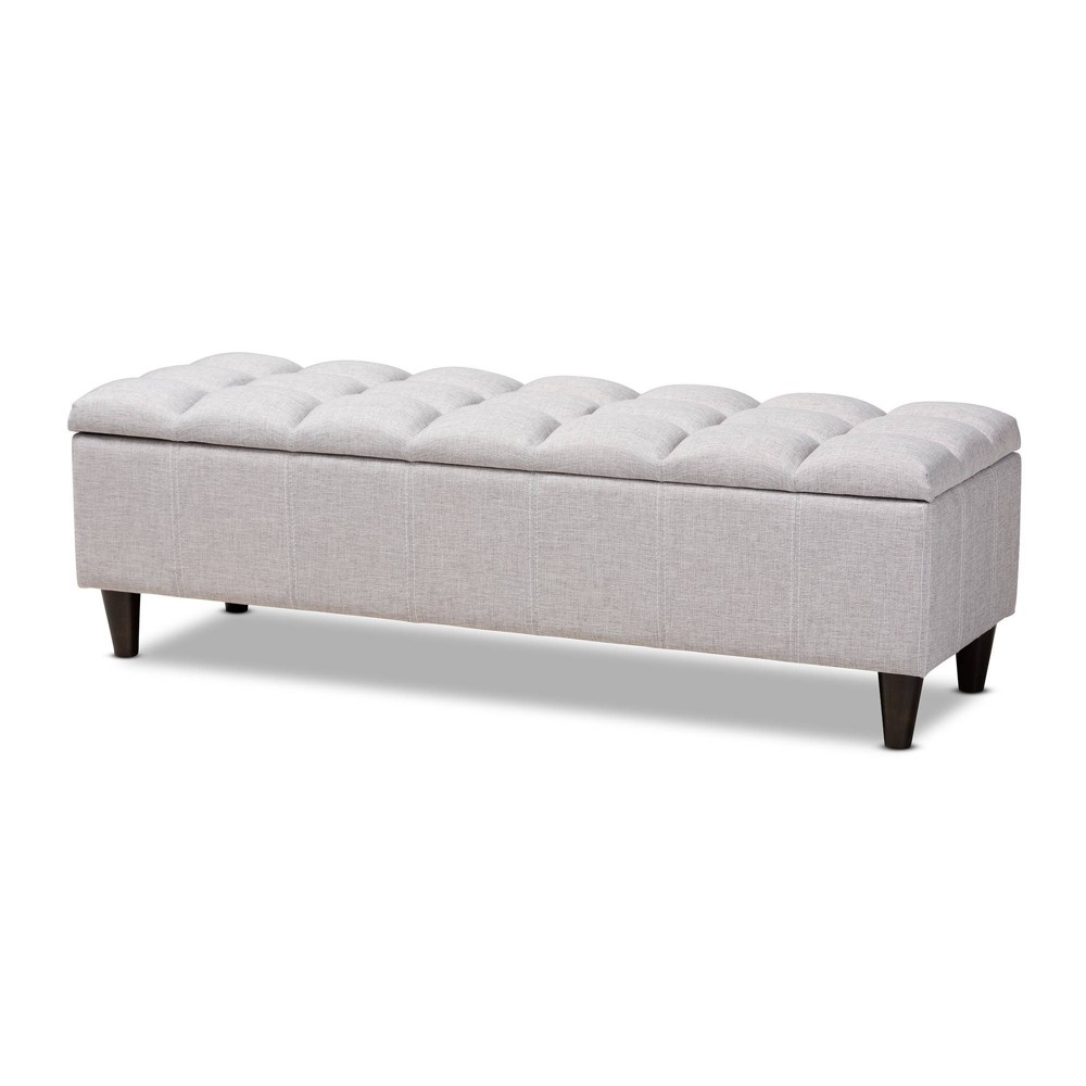 Photos - Pouffe / Bench Brette Finished Wood Storage Bench Ottoman Grayish Beige - Baxton Studio