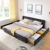 GDFStudio Penelope Contemporary Chenille Upholstered Grounded Queen Bed with Thick Headboard and Wingback - 2 of 4