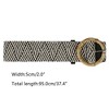 INSPIRE CHIC Women's Woven Stretchy Straw Rattan Round Buckle Elastic Boho Wide Waistband Belts 1 Pc - 3 of 4