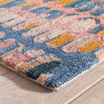 Handmade Abstract Multicolor Wool Rectangular Rug 4' x 6'