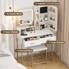 Makeup Vanity with 3 Adjustable Lighting Mode & Charging Station, White Vanity Desk Set - 2 of 4