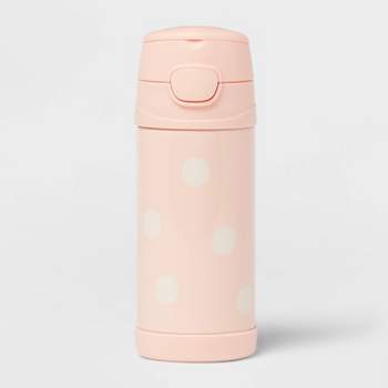 Kids' Portable Drinkware 12oz Water Bottle Pink Polka Dots - Pillowfort™