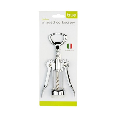 Italian Chrome Winged Corkscrew with Plastic Bottle Top Protector