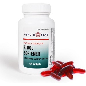 GeriCare Health Star Extra Strength Stool Softener Softgels for Adults,  Gentle Relief, 100 Count