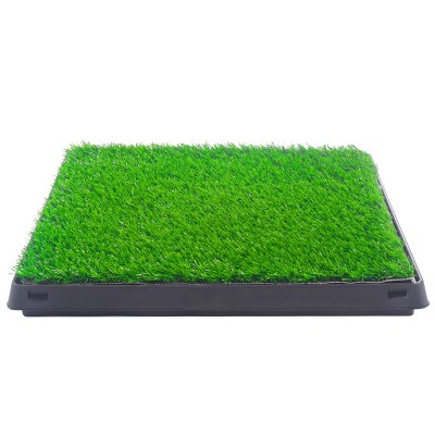 FURNIinspire Pet Crates and Houses,  Indoor and Outdoor Pet Loo with Grass, Toilet Substitute, Suitable Size for Many Dogs, Green, 24.81"*20.08"*2.36"