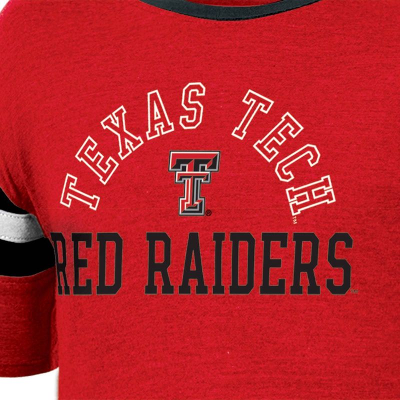 NCAA Texas Tech Red Raiders Girls&#39; Short Sleeve Striped Shirt, 3 of 4