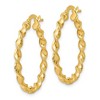 Black Bow Jewelry 2.5mm 14k Yellow Gold Polished & Textured Twisted Hoops, 26mm (1 Inch) - 2 of 4