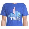 Seven Times Six Disney Lilo & Stitch Mens' Stitch I Tried Short Sleeve Graphic T-Shirt Blue - 2 of 3