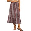 INSPIRE CHIC Women's Summer Boho Elastic High Waist A-Line Spring Printed Midi Skirt - 4 of 4
