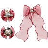 INSPIRE CHIC Women's Bow Brooch Clip Sheer Mesh Rhinestone Alloy Suitable for Uniform - 3 of 4