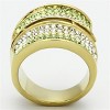 Slickblue Gold Ion Plated Stainless Steel Ring with Multi-Color Crystals, Women’s Ring, Pave Style, Sizes 5-10 - 3 of 4