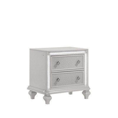 New Classic Furniture,Stardust Wood 2-Drawer Nightstand, White
