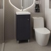 SEVOBAL Bathroom Vanities 84cm Freestanding Vanities with One Door and Two Shelves for Bathroom Storage, Black, 33.46"*18.9"*11.42" - 3 of 4