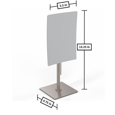 Brushed Nickel Minimalist Rectangular Magnifying Vanity Mirror