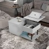 24/7 Shop At Home Turla 37.4" Rectangle Modern Lift Top Coffee Table with Led Lights White - image 4 of 4