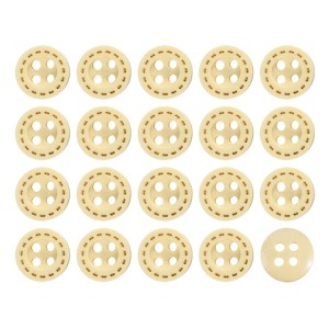 Unique Bargains Wooden DIY Craft Clothing 4 Holes Sewing Buttons 100 Pcs - 1 of 4