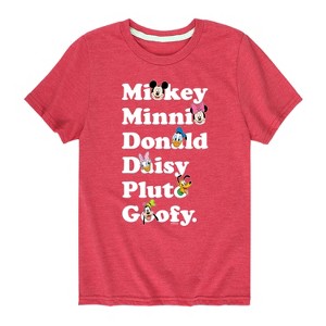 Boys' - Disney - Mickey Friends Character List Short Sleeve Graphic T-Shirt - 1 of 4