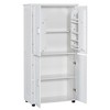 Ridstar 62.28 in. H White Bathroom Storage Cabinet with 4 Doors, Adjustable Shelves - 2 of 4