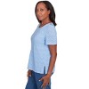 Alfred Dunner Womens Textured Chevron Lace Back Tee - 4 of 4
