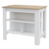 HomeRoots White and Oak 41" Kitchen Island With Storage - 4 of 4