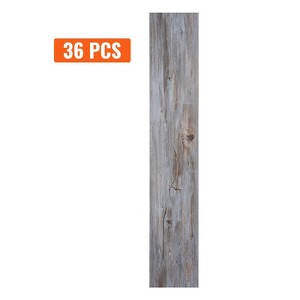 VEVOR Self Adhesive Vinyl Floor Tiles 36 x 6 inch, 36 Tiles 0.62mm Thick Peel & Stick, Vintage Wood Grain DIY Flooring for Kitchen, Dining Room - 1 of 4