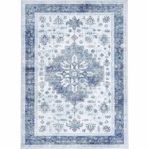 Vintage Machine Washable Area Rug - Ultra-Thin, Stain Resistant & Non-Slip Rug for Living Room, Bedroom & Home Decor - 1 of 4