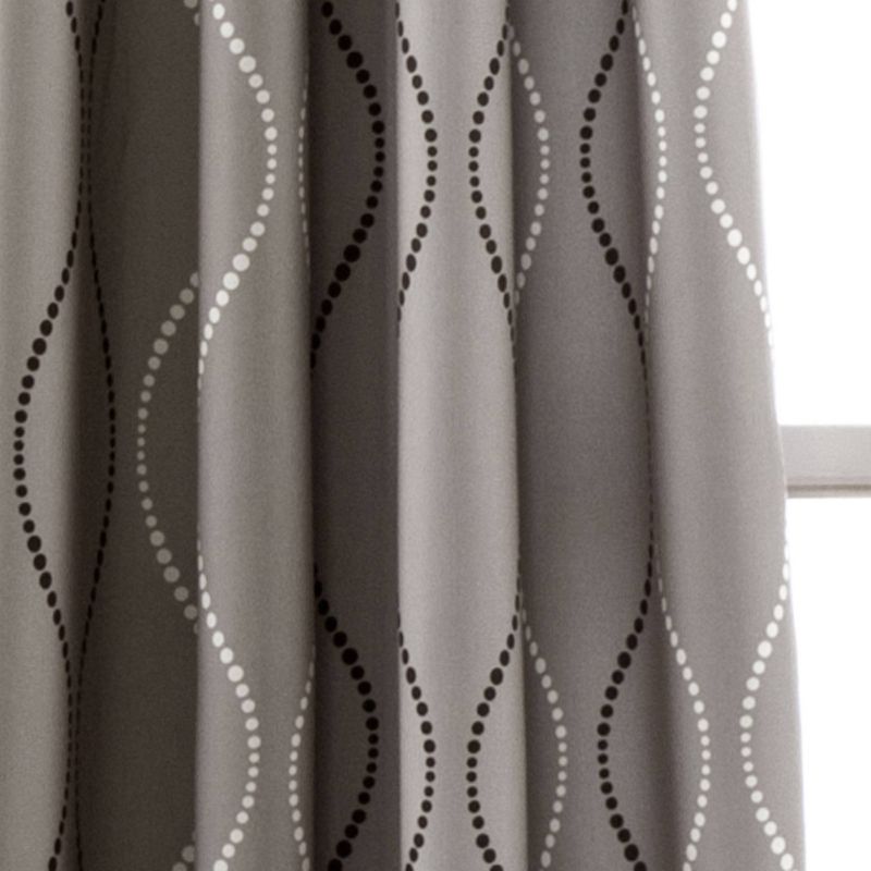 Set of 2 Swirl Geometric Light Filtering Window Curtain Panels Gray - Lush Décor, 4 of 7