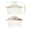 Unique Bargains Women's Portable Flower Hair Comb Insertion Tool Gold Tone 1 Pc - 2 of 3