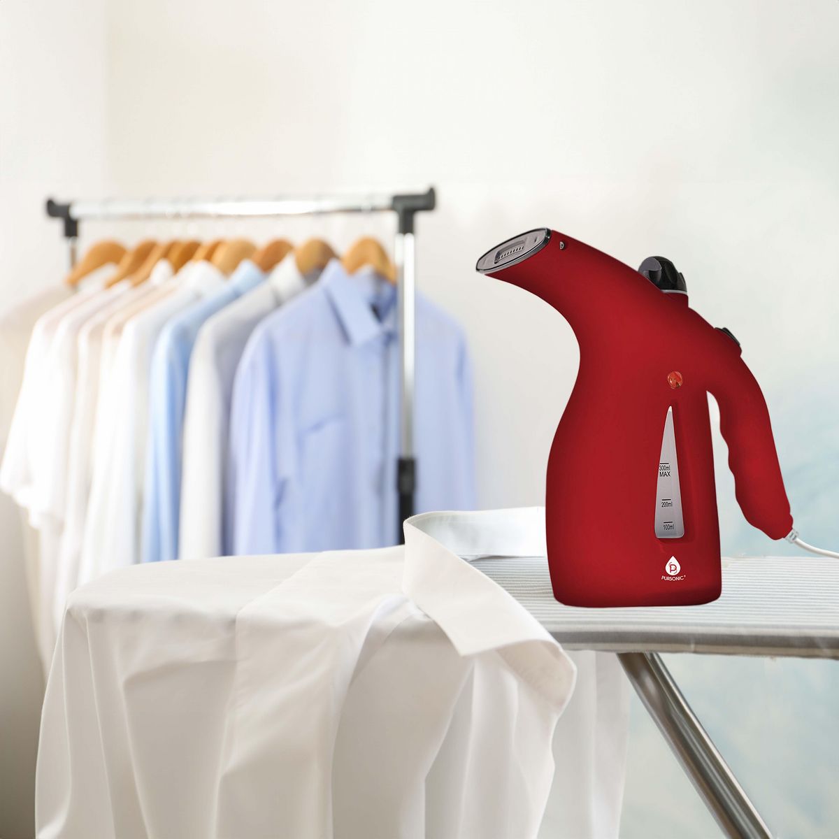 Pursonic 300ml Handheld Fabric Fast 2 Minute Heat-up Powerful Travel Clothes Garment Steamer - thumbnail 5