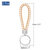Unique Bargains Braided PU Leather Car Wallet Keychain with Stainless Steel Key Rings 2 Pcs - 2 of 3