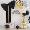 XL 30x18 Inch Velvet Bow Decor - 40" Streamers for Weddings, Birthday Parties, Nursery | Black/Pink/Red (No Assembly) - 2 of 4