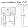 Vipbear Counter Height Bar Stools, 26.4" with Barrel-Curved Backs and Arms, Modern Faux Leather Upholstered Stools on Sturdy Metal Frames - 3 of 4