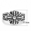 Slickblue Unisex Stainless Steel Ring, High Polished Finish, Clear Crystal Flower Style, Clear, Sizes 10-13 - 2 of 4