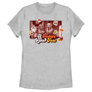 Women's Friends It Tastes Like Feet Thanksgiving Icons Scene T-Shirt - 1 of 4