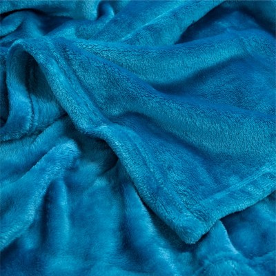 Turquoise Twin Size Fleece Flannel Throw Blanket