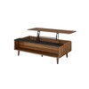 Royal Hampton Coffee Table with Lift Top Storage and 1 Open Shelf, Walnut Brown - 3 of 4