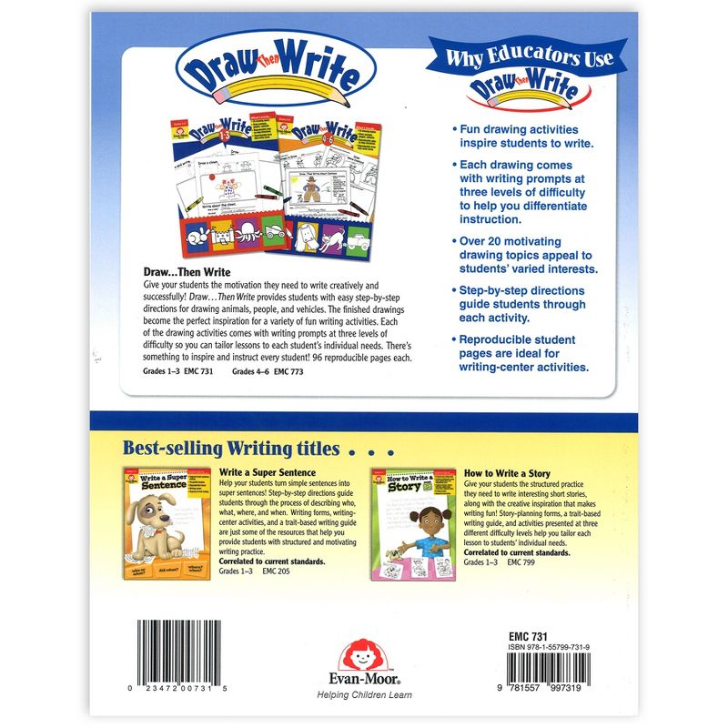 Evan-Moor Educational Publishers Draw...Then Write, Grades 1-3, 2 of 4