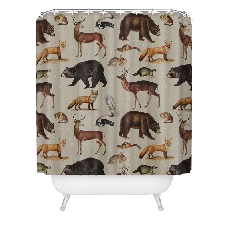 Deny Designs 69&#34;x72&#34; Emanuela Carratoni Wild Forest Animals Shower Curtain, 1 of 5