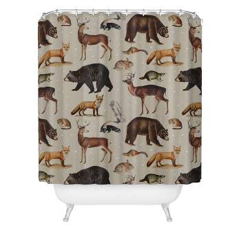 Deny Designs 69"x72" Emanuela Carratoni Wild Forest Animals Shower Curtain