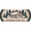 Earth Rugs Oval Patch Tread Rug – Life Is Better At The Cabin Design, Rustic Braided Jute, 20"x30" Entryway Mat - 3 of 3