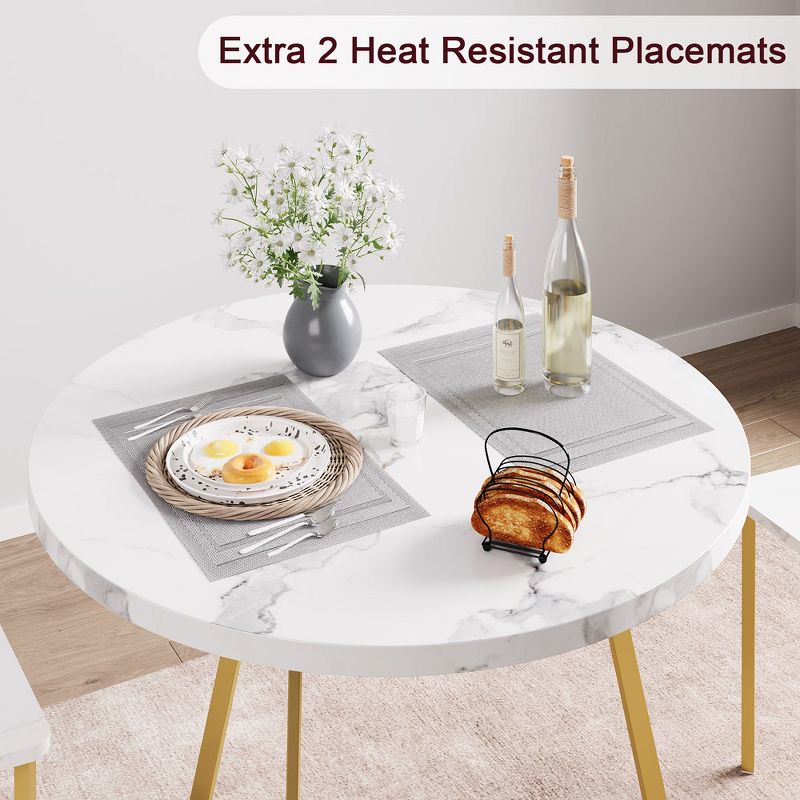 Whizmax Round Kitchen Chairs for 2 Modern Dining Room Table Set for Small Space, 5 of 10