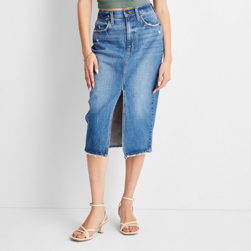 Women's midi shop jean skirt