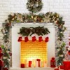 6FT Christmas Garland with Lights,Prelit Xmas Fake Vines with Bows Christmas Balls Flowers Berries for Front Door Fireplace Mantel Porch - 4 of 4
