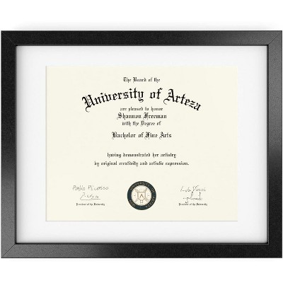 Arteza Premium Glass Document Certificate Frame, Black, 11"x14" (ARTZ-8742)